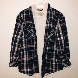 Sherpa lined flannel jacket